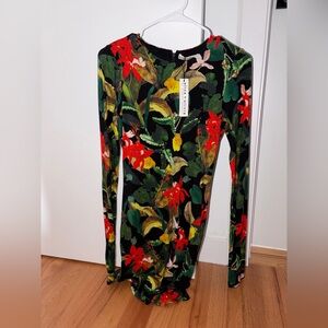 Alice and Olivia Floral Long Sleeve Dress